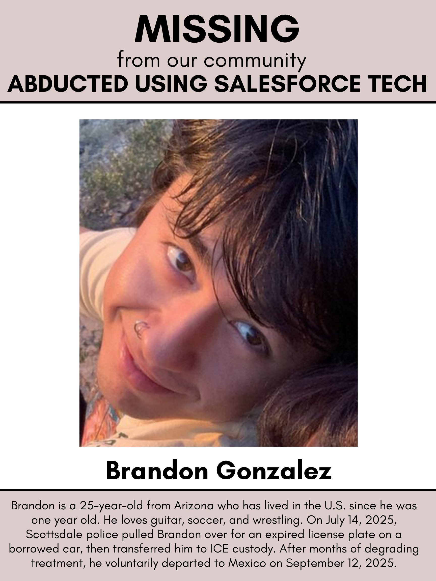 Missing poster of Brandon Gonzalez