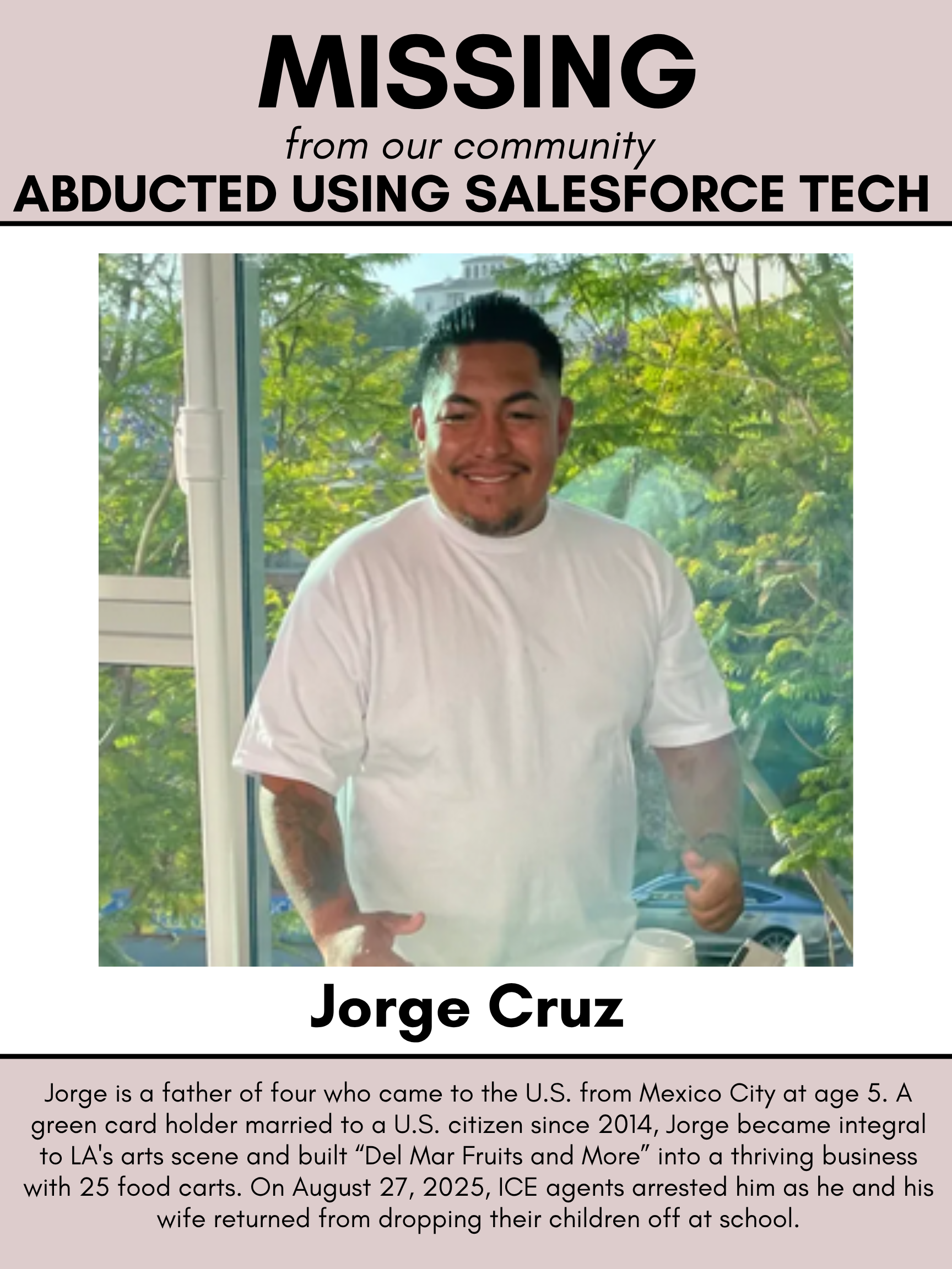 Missing poster of Jorge Cruz