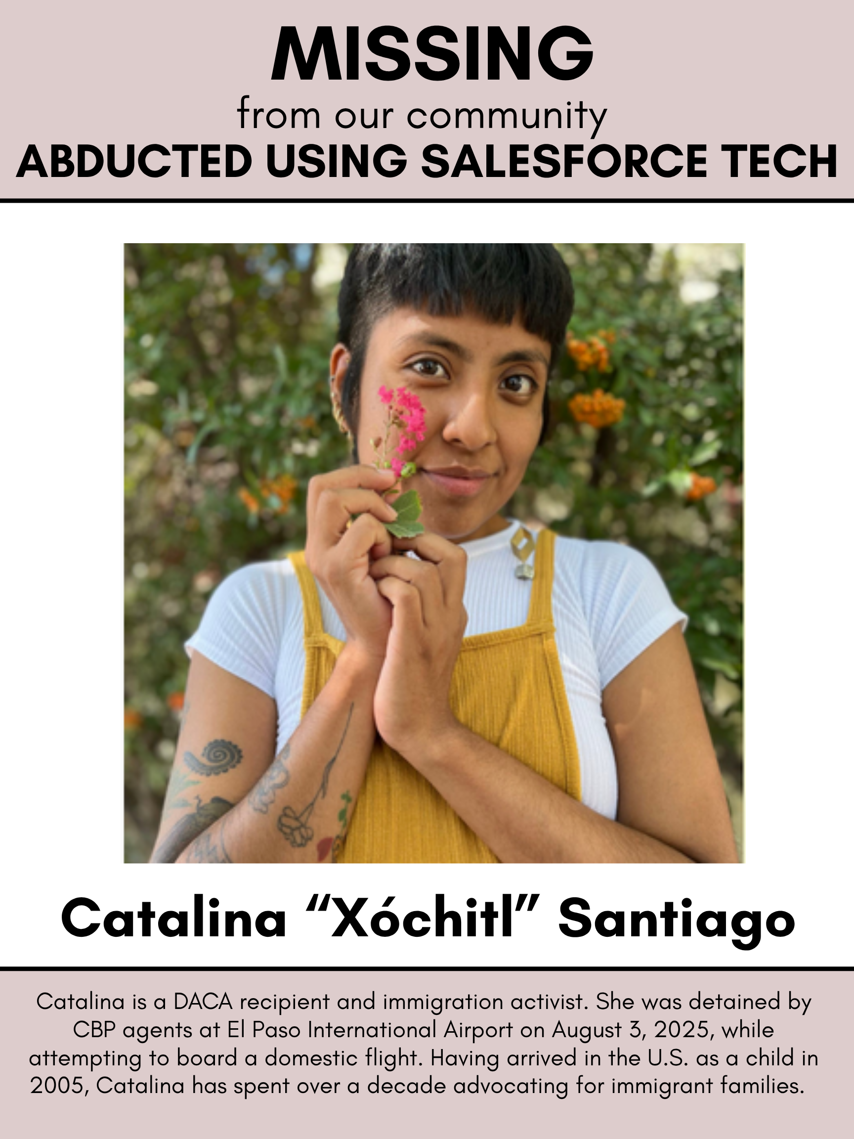 Missing poster of Catalina 'Xóchitl Santiago