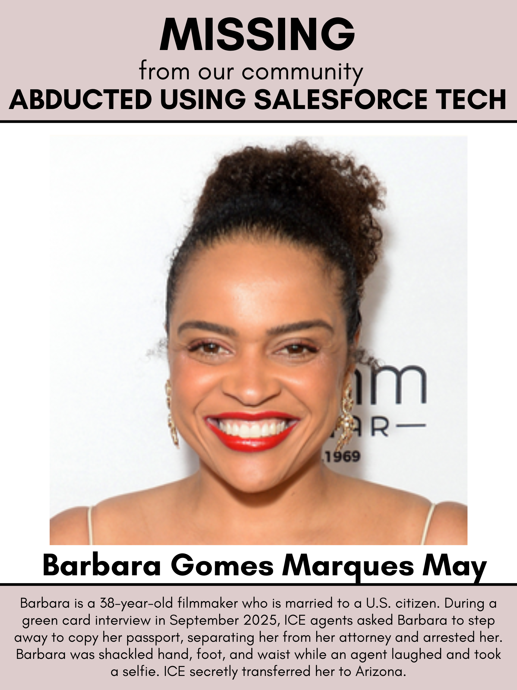 Missing poster of Barbara Gomes Marques May